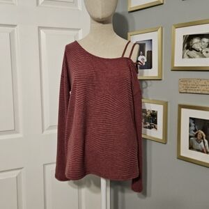 First Love One Cold Shoulder Stripped Top